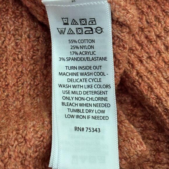 If It Were Me Woman's XS Waffle Knit High Low Cuffed Sleeve V Neck Sweater #Y - Picture 6 of 6